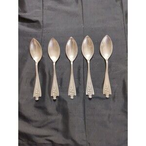5 NAtIONAL SILVER CO STERLING SILVER GRAPEFRUIT SPOONS NO MONO